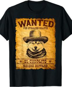 Black Rodeo Doge Remill T-Shirt Funny Cute Shiba Inu Dog