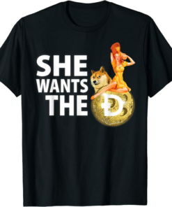 Black Rodeo Doge Remill T-Shirt She Wants The Dogecoin