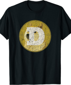 Black Rodeo Doge Remill T-Shirt Vintage Dogecoin Logo