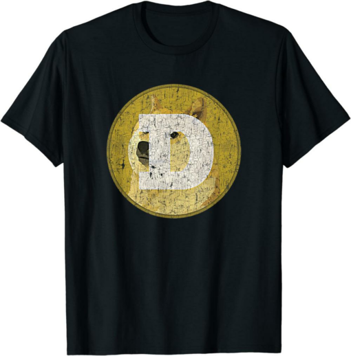 Black Rodeo Doge Remill T-Shirt Vintage Dogecoin Logo