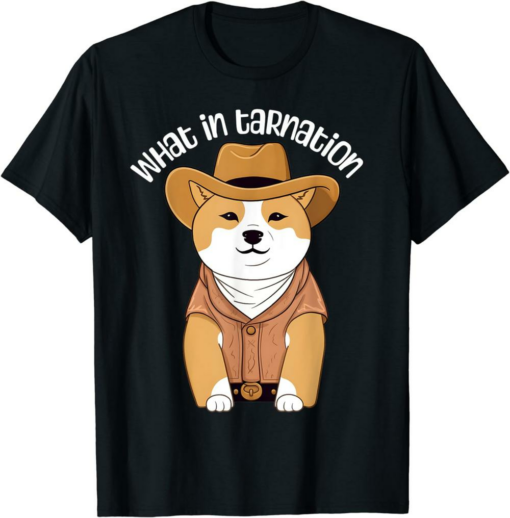 Black Rodeo Doge T-Shirt Cowboy Shiba Inu Funny Western