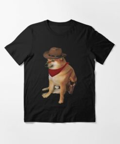 Black Rodeo Doge T-Shirt Shiba Cowboy Meme Crypto