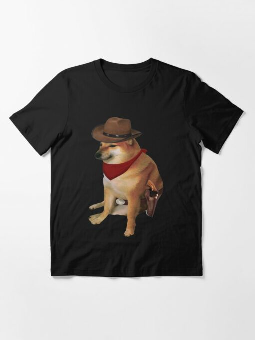 Black Rodeo Doge T-Shirt Shiba Cowboy Meme Crypto