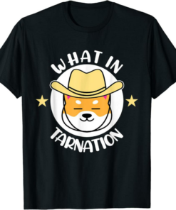 Black Rodeo Doge T-Shirt What In Tarnation Funny Dog Cowboy