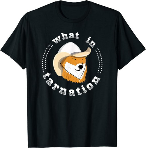 Black Rodeo Doge T-Shirt What In Tarnation Meme Dog Wot