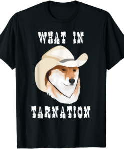 Black Rodeo Doge T-Shirt What In Tarnation Shiba Inu Dog