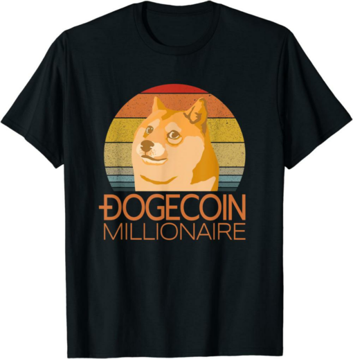 Rodeo Doge Remill T-Shirt Dogecoin Millionaire Retro Sunset