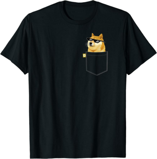 Rodeo Doge T-Shirt Coin Faux Pocket Dogecoin To The Moon