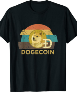 Rodeo Doge T-Shirt Dogecoin Vintage Distressed Sunset Crypto