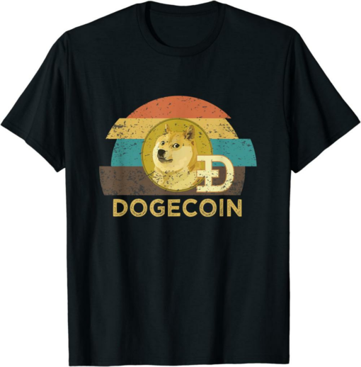 Rodeo Doge T-Shirt Dogecoin Vintage Distressed Sunset Crypto