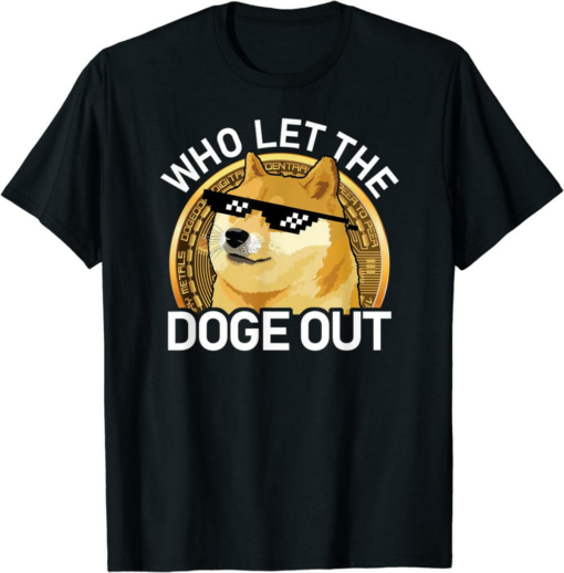 Rodeo Doge T-Shirt Dogecoin Who Let The Doge Out Crypto