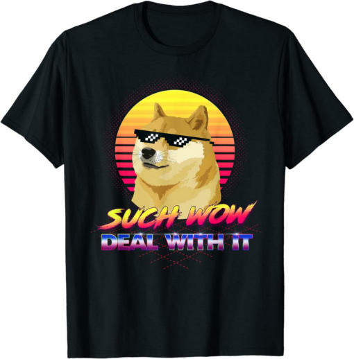 Rodeo Doge T-Shirt Such Wow Deal With It Doge Internet Meme