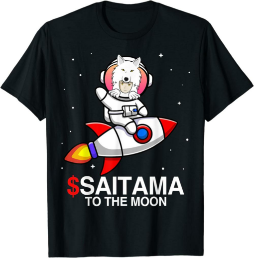 To The Moon T-Shirt Saitama Inu Coin Crypto Token Wallet