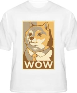 White Wowcoin T-Shirt Doge Hope Poster Wow Much Funny