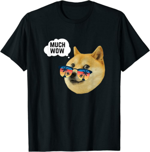 White Wowcoin T-Shirt Dogecoin Much Wow To The Moon