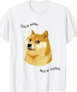 White Wowcoin T-Shirt Much Doge Such Wow Funny Token