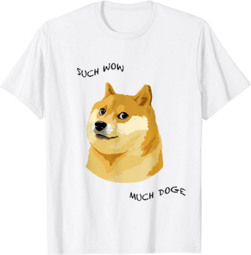 White Wowcoin T-Shirt Much Doge Such Wow Funny Token