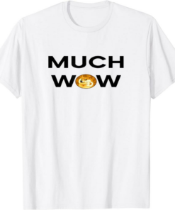 White Wowcoin T-Shirt Much Wow Dogecoin Crypto Currency