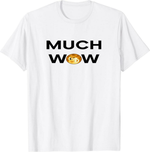 White Wowcoin T-Shirt Much Wow Dogecoin Crypto Currency