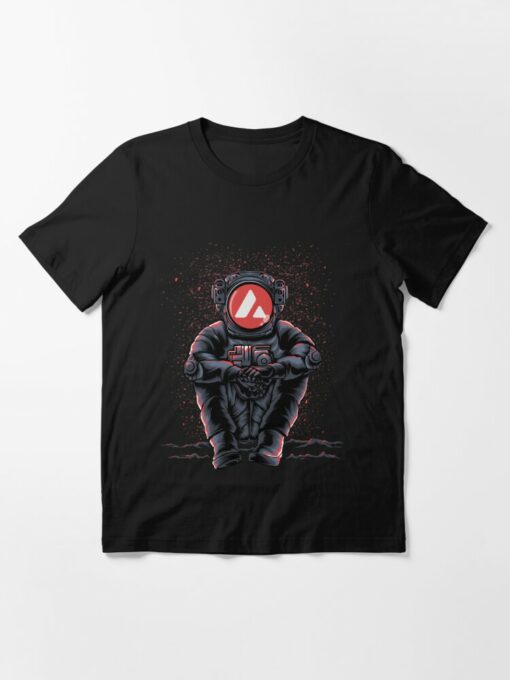 Avalanche T-Shirt Astronaut Sitting AVAX Coin Crypto Token