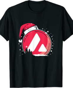 Avalanche T-Shirt Christmas Santa Hat AVAX Hodl Crypto