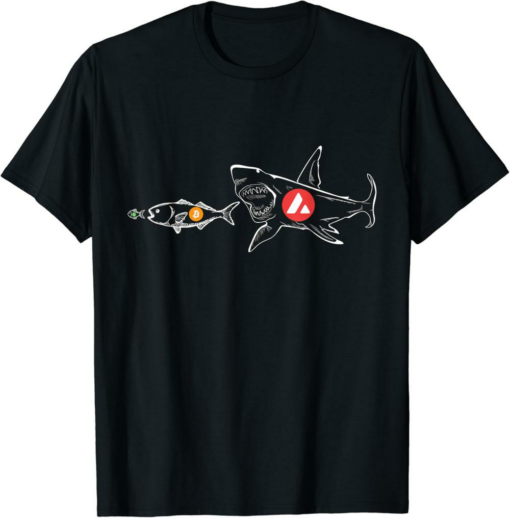 Avalanche T-Shirt Funny Shark A AVAX Crypto