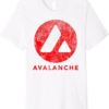 Avalanche T-Shirt White Retro AVAX Crypto Currency Logo