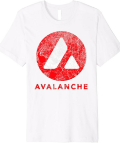 Avalanche T-Shirt White Retro AVAX Crypto Currency Logo