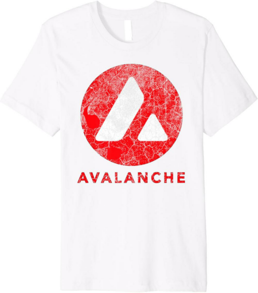 Avalanche T-Shirt White Retro AVAX Crypto Currency Logo