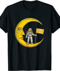 BNB T-Shirt Binance Logo Crypto Flag On Moon To Hodl Bull