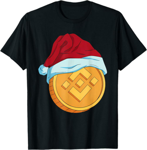 BNB T-Shirt Cyrptocurrency Christmas Santa Hat Xmas Digital