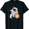Bitcoin T-Shirt Astronaut Reaching For Cryptocurrency Token