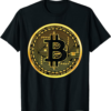 Bitcoin T-Shirt Crypto Currency Btc Block Chain Techie Gold