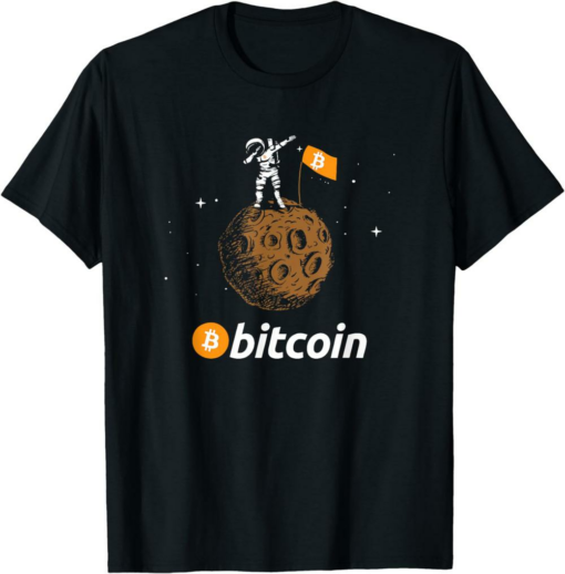 Bitcoin T-Shirt Crypto To The Moon Dabbing With Astronaut