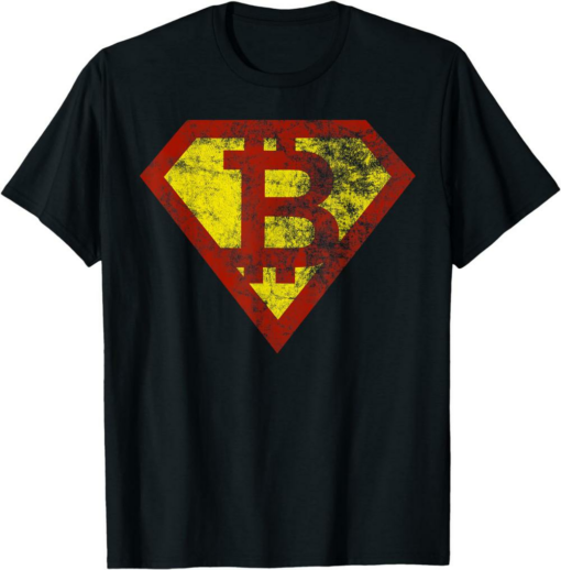 Bitcoin T-Shirt Super The Superhero Crypto Cryptocurrency