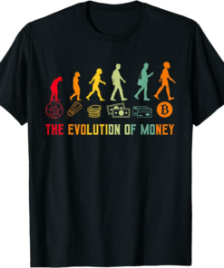 Bitcoin T-Shirt The Evolution Of Money Btc Crypto