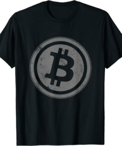 Bitcoin T-Shirt Vintage Btc Logo Crypto Currency Traders