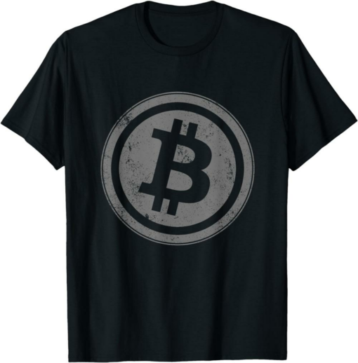 Bitcoin T-Shirt Vintage Btc Logo Crypto Currency Traders