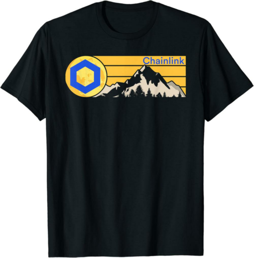 Chainlink T-Shirt Crypto Moon Mountain LINK Cryptocurrency