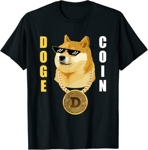 Dogecoin T-Shirt Cryptocurrency Thug DOGE Gansta Crypto