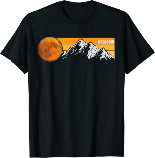 Dogecoin T-Shirt DOGE Moon Retro Dog Cryptocurrency