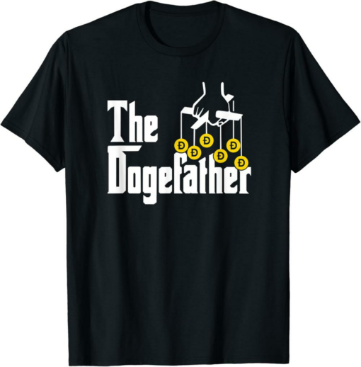 Dogecoin T-Shirt The Dogefather Crypto DOGE To The Moon Hodl