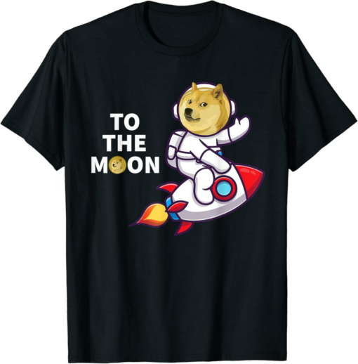 Dogecoin T-Shirt To The Moon Cool DOGE Coin Crypto Currency