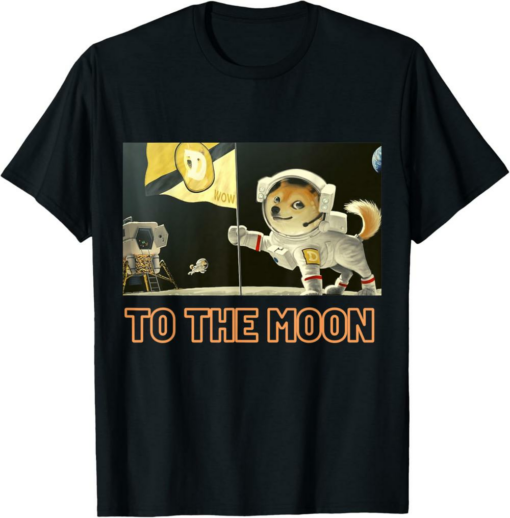 Dogecoin T-Shirt To The Moon Cryptocurrency Trader