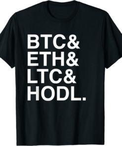 Ethereum T-Shirt Btc Eth Ltc Hodl Cryptocurrency Bitcoin