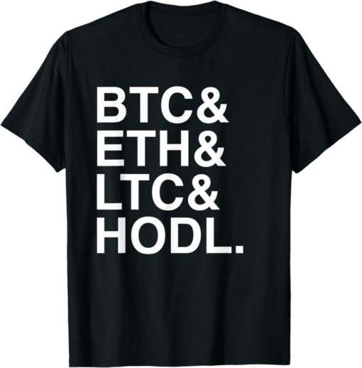 Ethereum T-Shirt Btc Eth Ltc Hodl Cryptocurrency Bitcoin