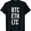 Ethereum T-Shirt Crypto Playera Bitcoin Litecoin