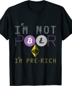 Ethereum T-Shirt Cryptocurrency Coins Btc Eth And Ltc