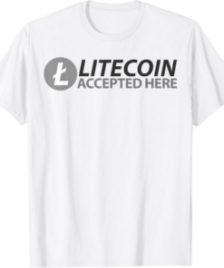 Litecoin T-Shirt Accepted Here Cryptocurrency