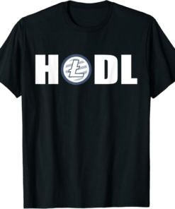 Litecoin T-Shirt HODL LTC Crypto Currency Hold Memes